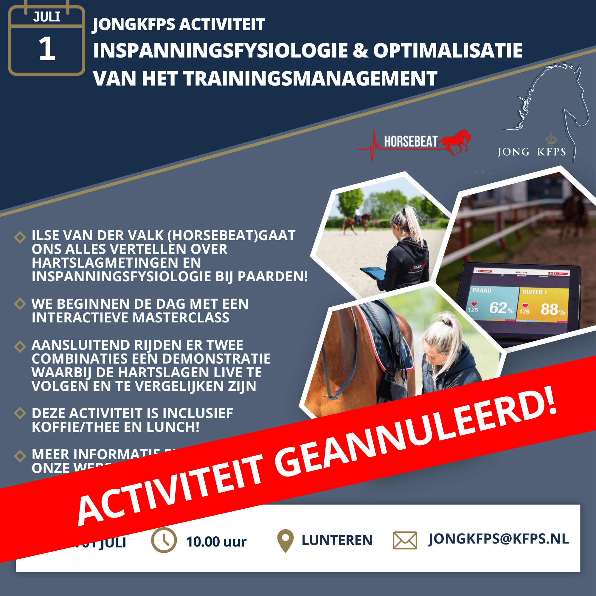 Activiteit ‘Inspanningsfysiologie en optimalisatie van het trainingsmanagement’ geannuleerd